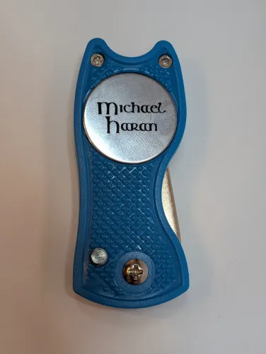Personalised Golf Divot Tool - Blue